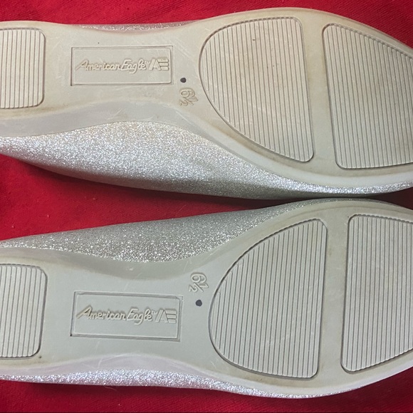 Silver glitter flats sz 6.5 - Picture 2 of 3